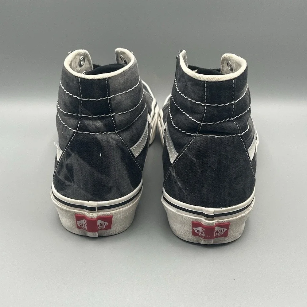 Vans Sk8-Hi Washed Black Gray High Top Skate Shoes - Men's‎ Size 8 USED